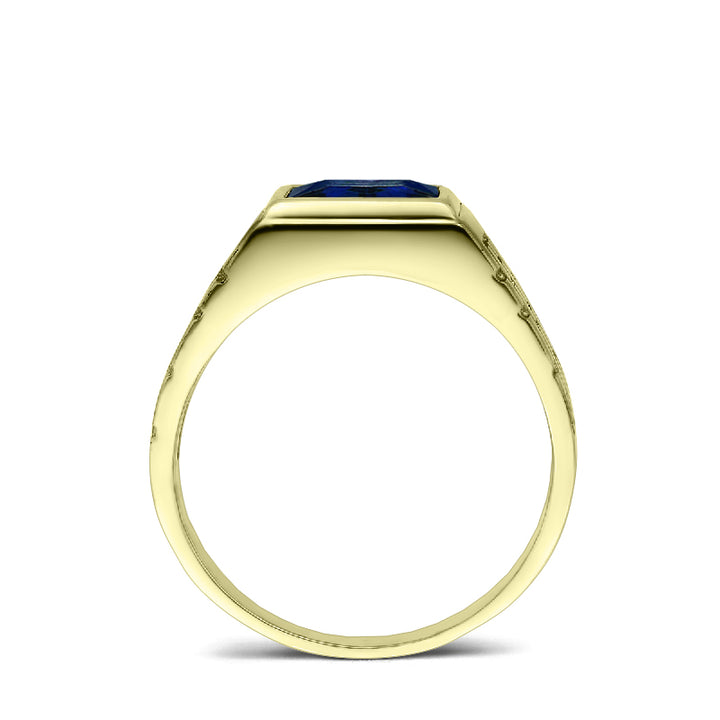 Men's Blue Sapphire Ring 