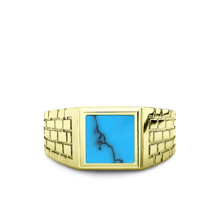 Turquoise Stone Mens Ring