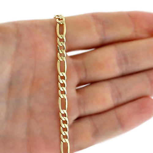 18k Yellow Gold Filled Chain Necklace Sterling Silver Figaro Chain 18" to 24" - J  F  M