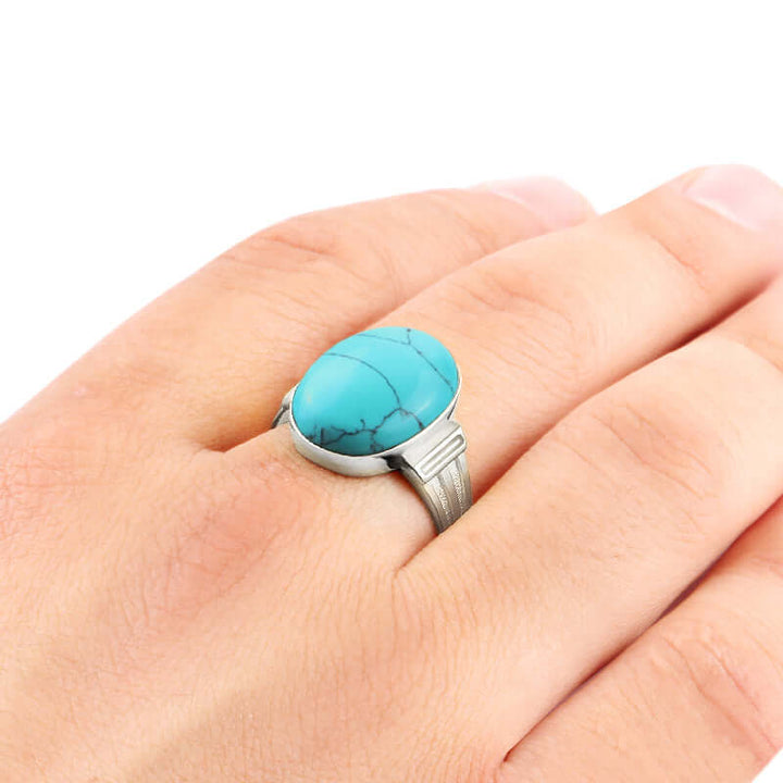 natural stone ring silver