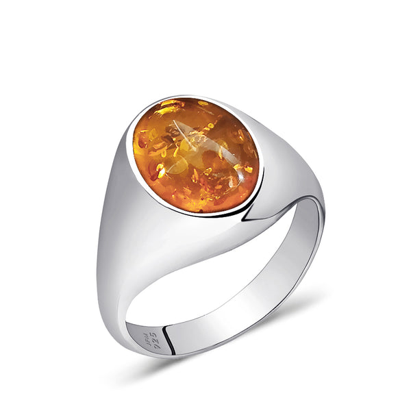 amber men's ring