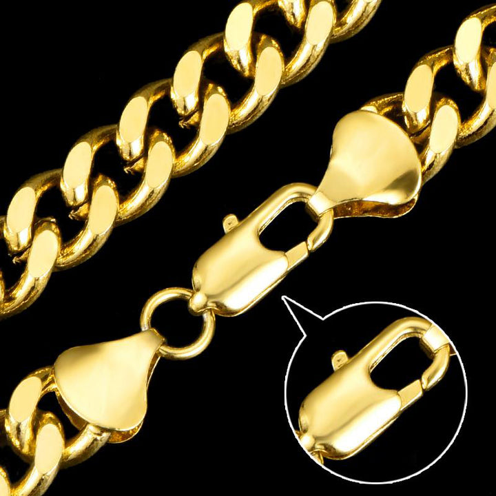 7mm Men's Gold-Plated Sterling Silver Cuban Chain Bracelet | JFM – J F M