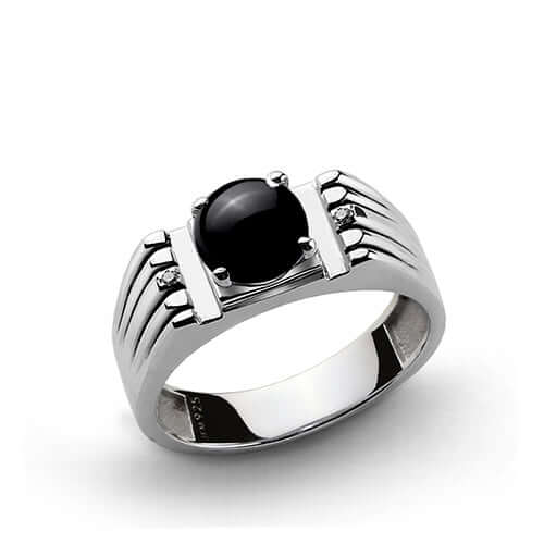 man pinky ring with stone