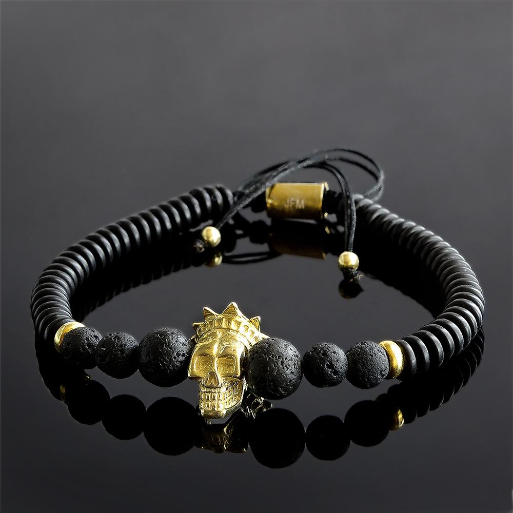 Professional ad diamonds in black silicone bracelet for men