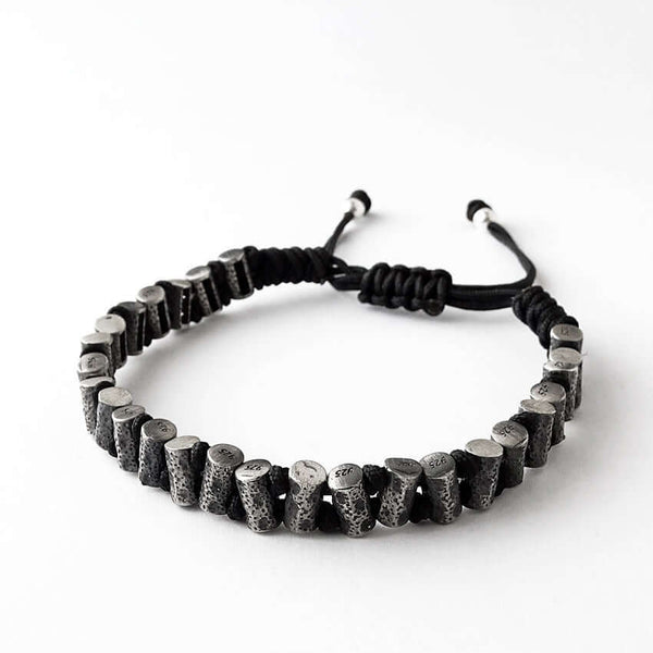 Men's Sterling Silver Macrame Bracelet