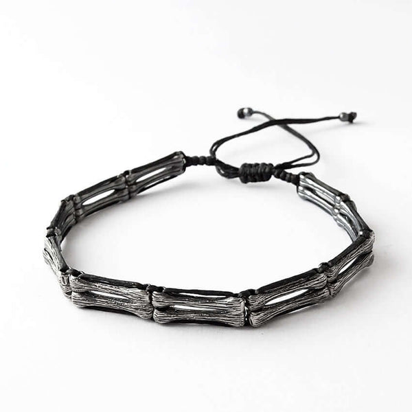 silver bone bracelet for man