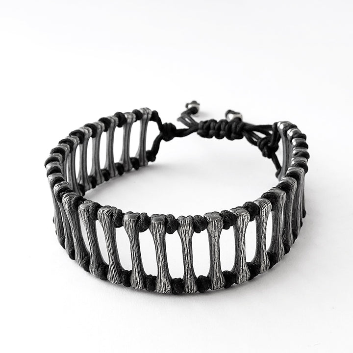 Men's Wide Black Cord Bracelet