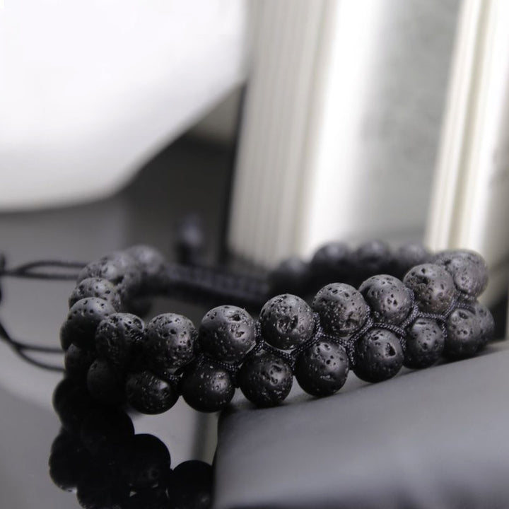 8 mm Lava Beads Adjustable Oil Diffuser Bracelet Present for Men | JFM