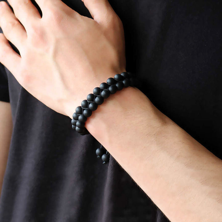 Men's Turquoise Bracelet Natural Stone Bangle with Drawstring | JFM
