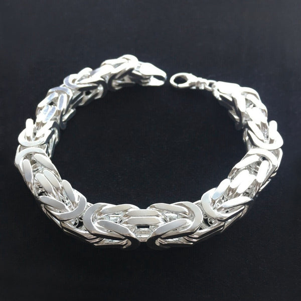 Men's Heavy Chain Bracelet Solid 925 Silver King Link 10mm 130GR