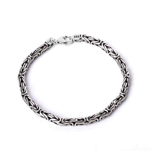 men's silver chain bracelet byzantine