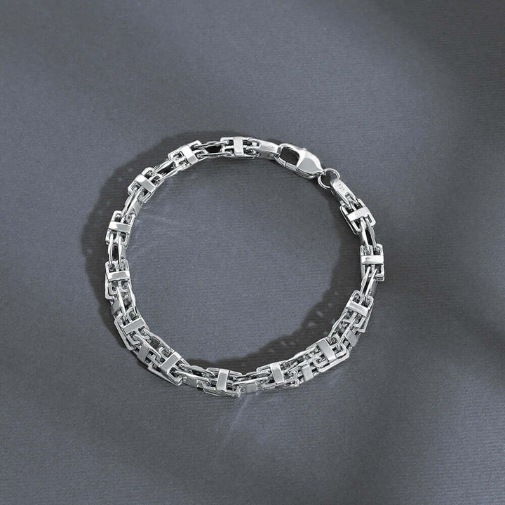 solid silver chain bracelet for men