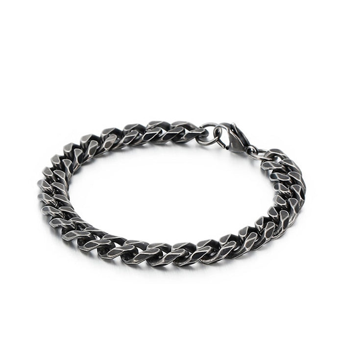 Oxidized Silver Curb bracelet