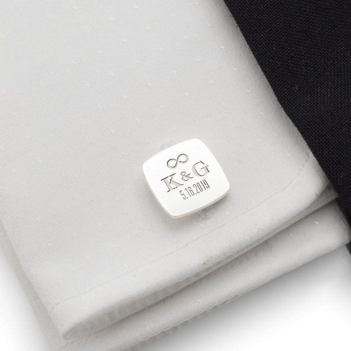 Engraved Silver Cufflinks