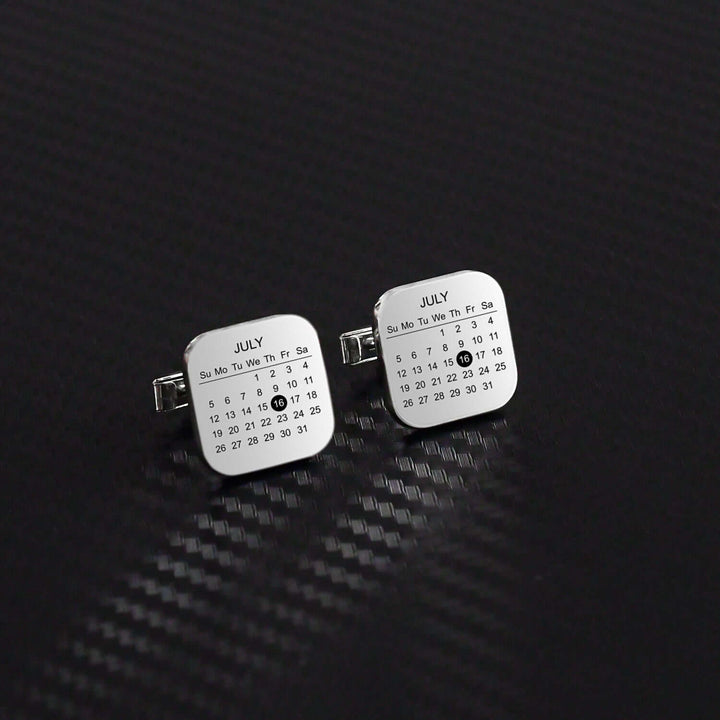 Calendar Cufflinks engrave date