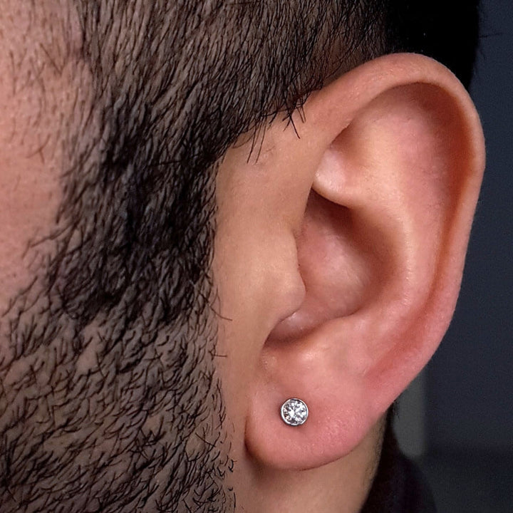 man diamond earring