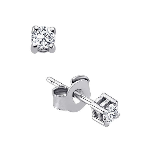 Round Diamond Men's Sterling Silver Stud Earring