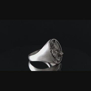 wolf ring 925 silver