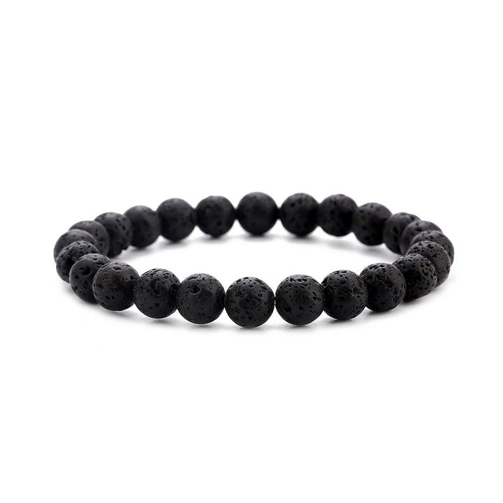 Stretch Bracelets Set 8 mm Black Onyx Men's Wrist Accessory | JFM