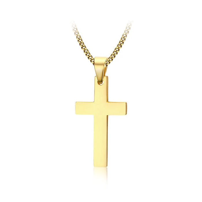 gold cross men necklace