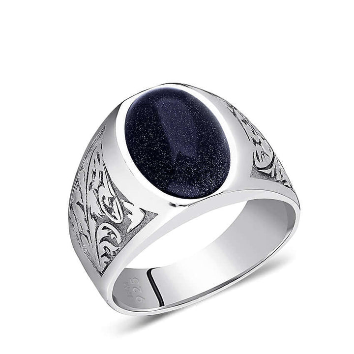 Men's Wide Sterling Silver Oval Signet Ring for Him – J F M