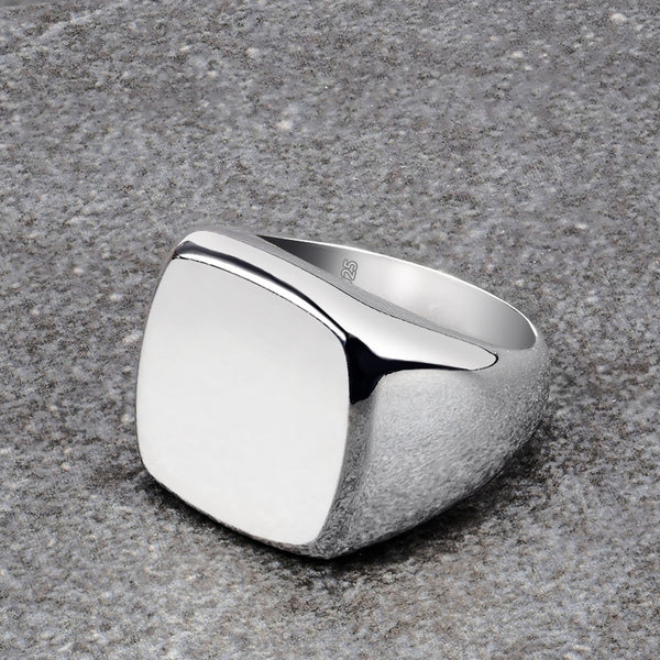 Solid Silver Pinky Ring for Man Classic Plain Simple Band
