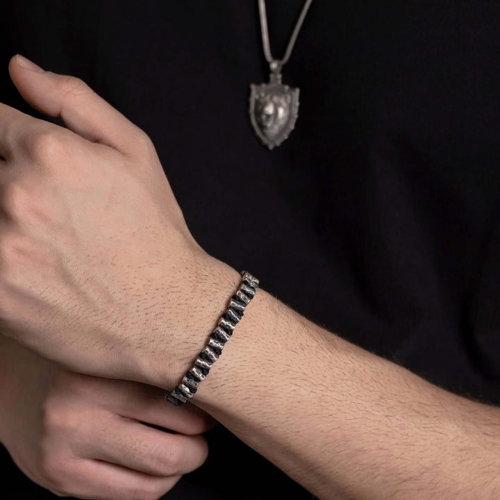 Men's Sterling Silver Single Strand Woven Bracelet