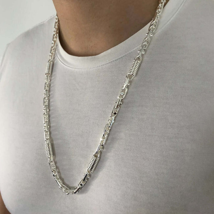 Monte Carlo Chain Men's 925 Sterling Silver Long Necklace 25.5 | JFM 25.5 (65 cm) / Silver