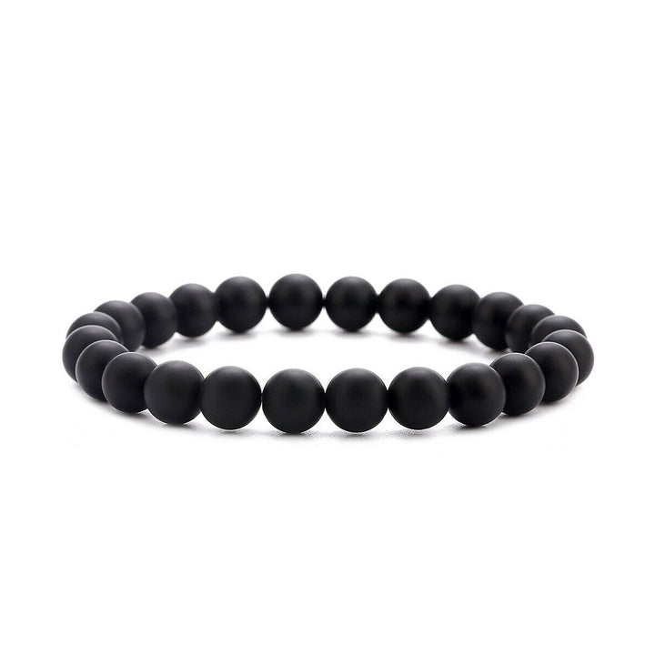 Stretch Bracelets Set 8 mm Black Onyx Men's Wrist Accessory | JFM