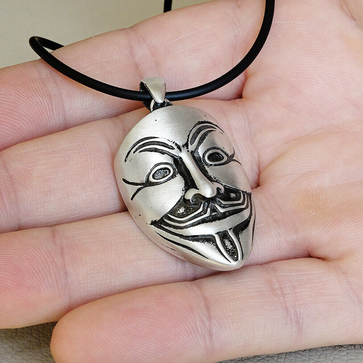 Vendetta Anonymous Mask HEAVY 15 gr Solid 925 Silver Chunky Necklace Man Gift
