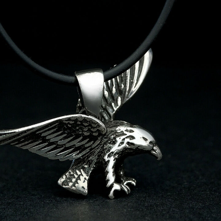 Men's Necklace Eagle Charm 925 Sterling Silver Jewelry Oxidized Falcon Necklace