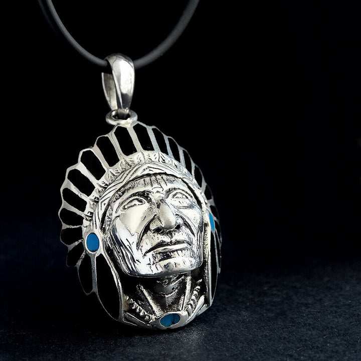 Native American Indian Style Chief Arrowhead Necklace for Man 925 Sterling Silver