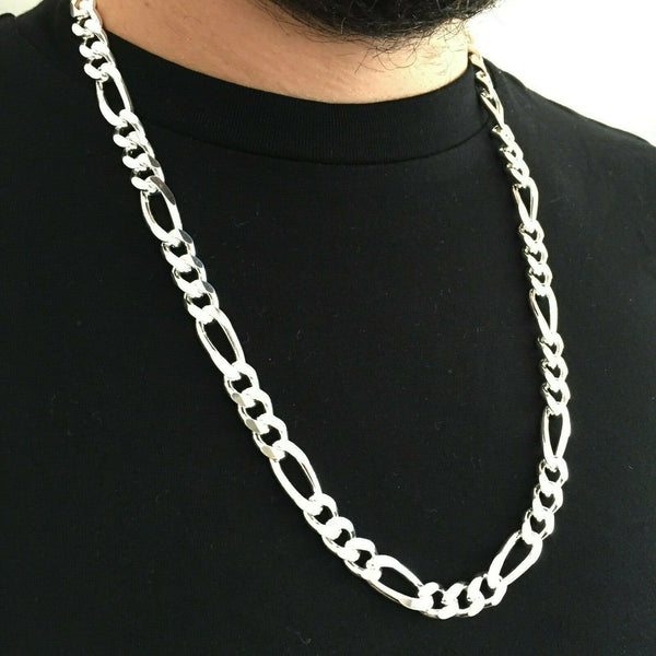 Men's Sterling Silver Figaro Chain Necklace