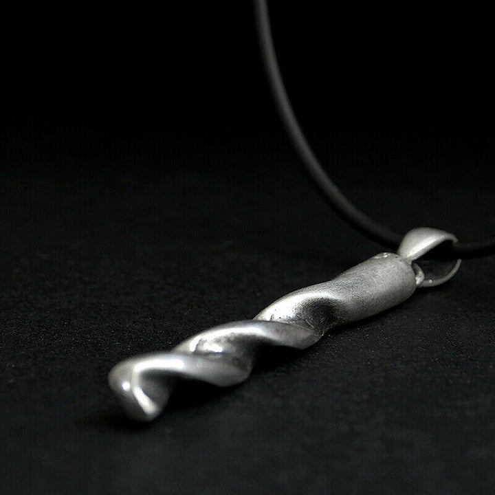 Drill Bit Men's Necklace Sterling Silver Masculine Pendant Tool Jewelry Gift