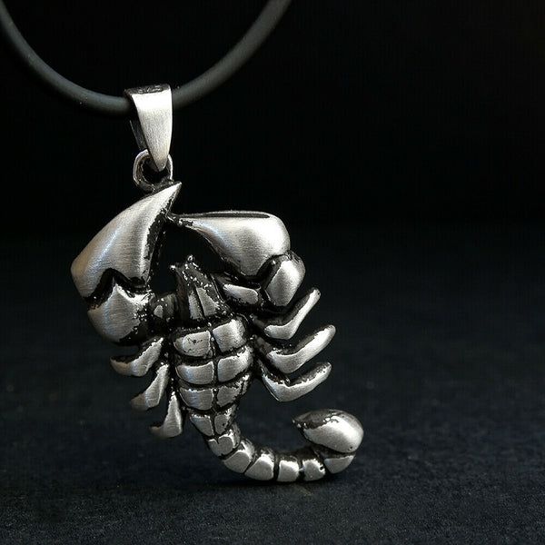 Scorpion Mens 925 Silver Necklace Heavy Scorpion Jewelry Birthday Gift for Him