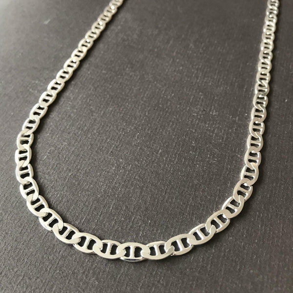 5mm Mens Mariner Link Chain Necklace 925 Silver Sterling 20 Inch 17GR
