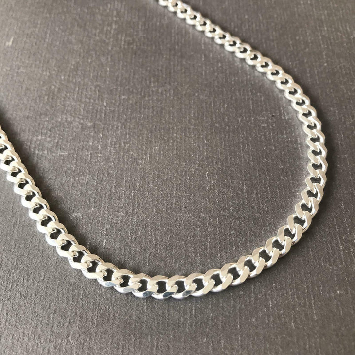 22 Inch 925 Sterling Silver Mens Hip Hop Cuban Link Chain Necklaces 4.5mm 32GR