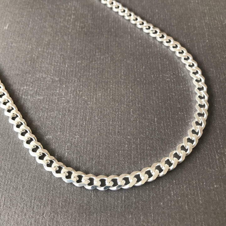 Mens Silver Chain Necklace | Cuban | 10mm Width | 20/22 Inches | Brooklyn | Mens Gift Idea January Sales