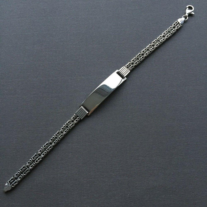Men's Engraved ID Tag Bracelet
