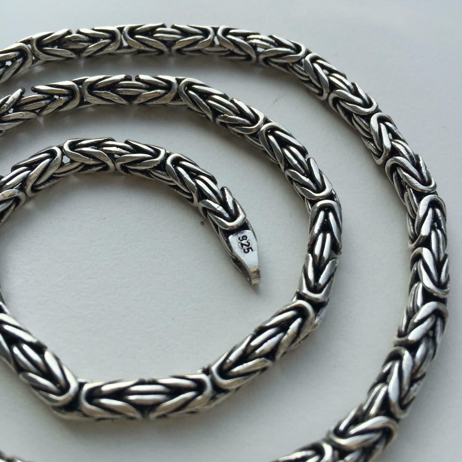 Sterling Silver Byzantine Necklace Diamond Cut 18 - Walmart.com