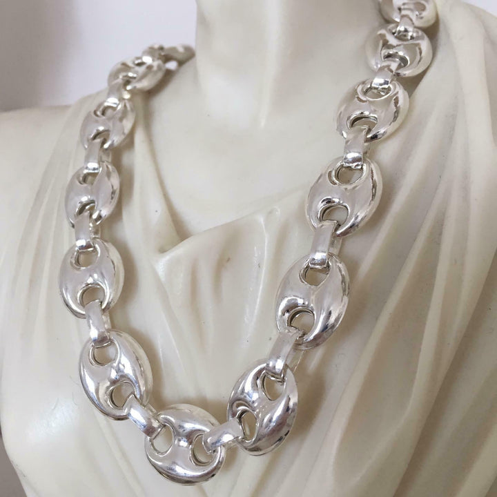 Mariner Long Chain Necklace, Silver Plated Necklaces