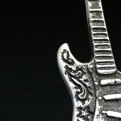 Sterling Silver Guitar Pendant Necklace, Music Jewelry Electric Guitar Gift